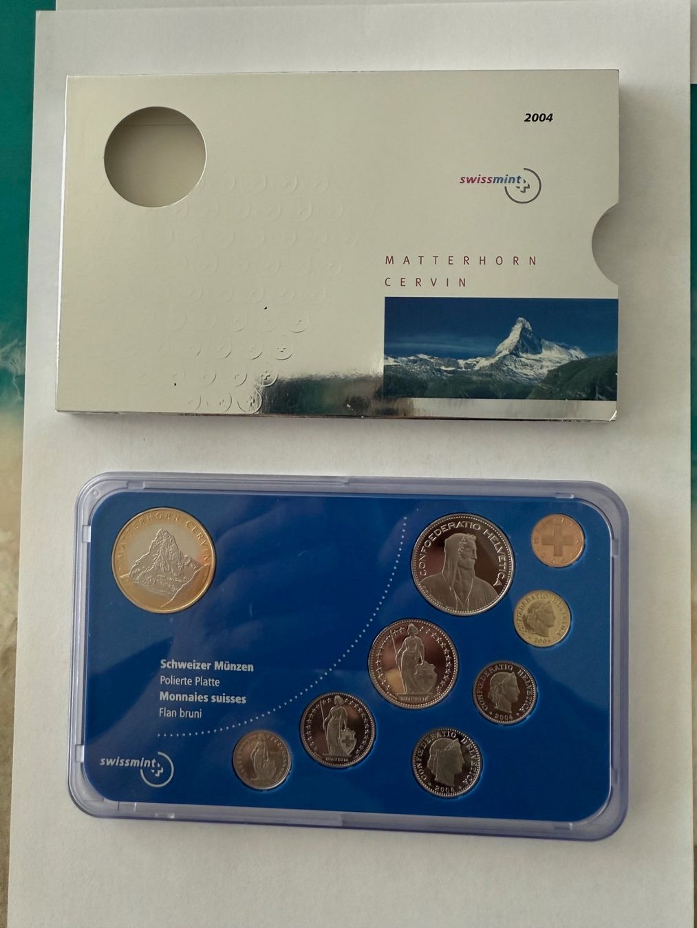 Tutti le monete: Münzsatz Matterhorn 2004, PP – Nuovo e nell'imballaggio originale da Winznau venduto da Puha2001