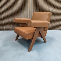 Cassina Capitol Complex Armchair in Cognacfarbenem Leder