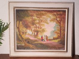 Oelbild Motiv: "on the road to Emmaus" Signiert R.B. 61