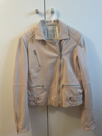 Lederjacke/Bikerjacke rosa Brogden, Gr. M