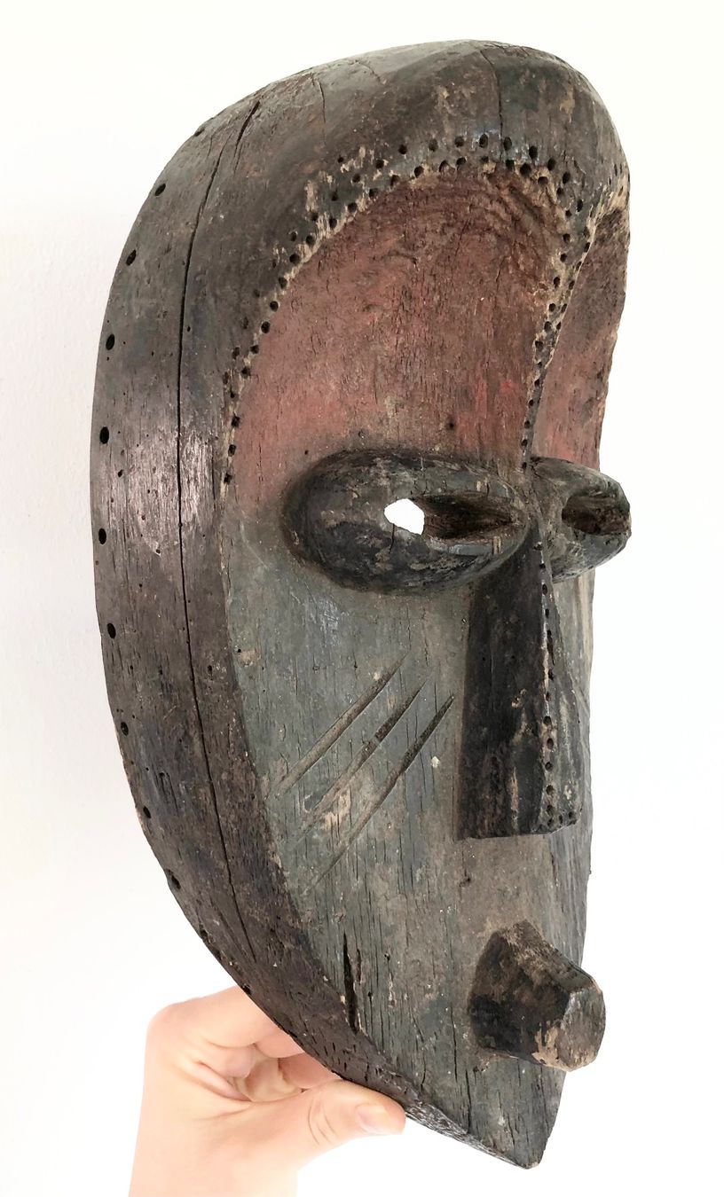 Skulpturen & Statuen: Rarität seltene alte Mahongwe Maske Gabun Höhe 35 cm Top – Gebraucht aus Rüthi (Rheintal) von Kunsthaus777 7