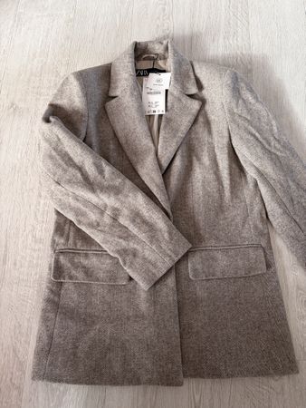 Zara Blazer, herringbone pattern, with wool, size XS, new