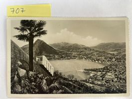 alte Ansichtskarte Lugano Funicolare Monte