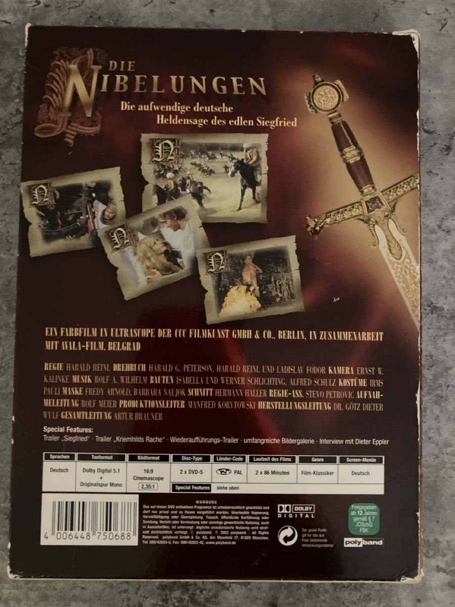 Tutti i DVDs: Die Nibelungen DVD - 2 Disc Set – Nuovo (secondo la descrizione) da Lausen venduto da Indexvision 1