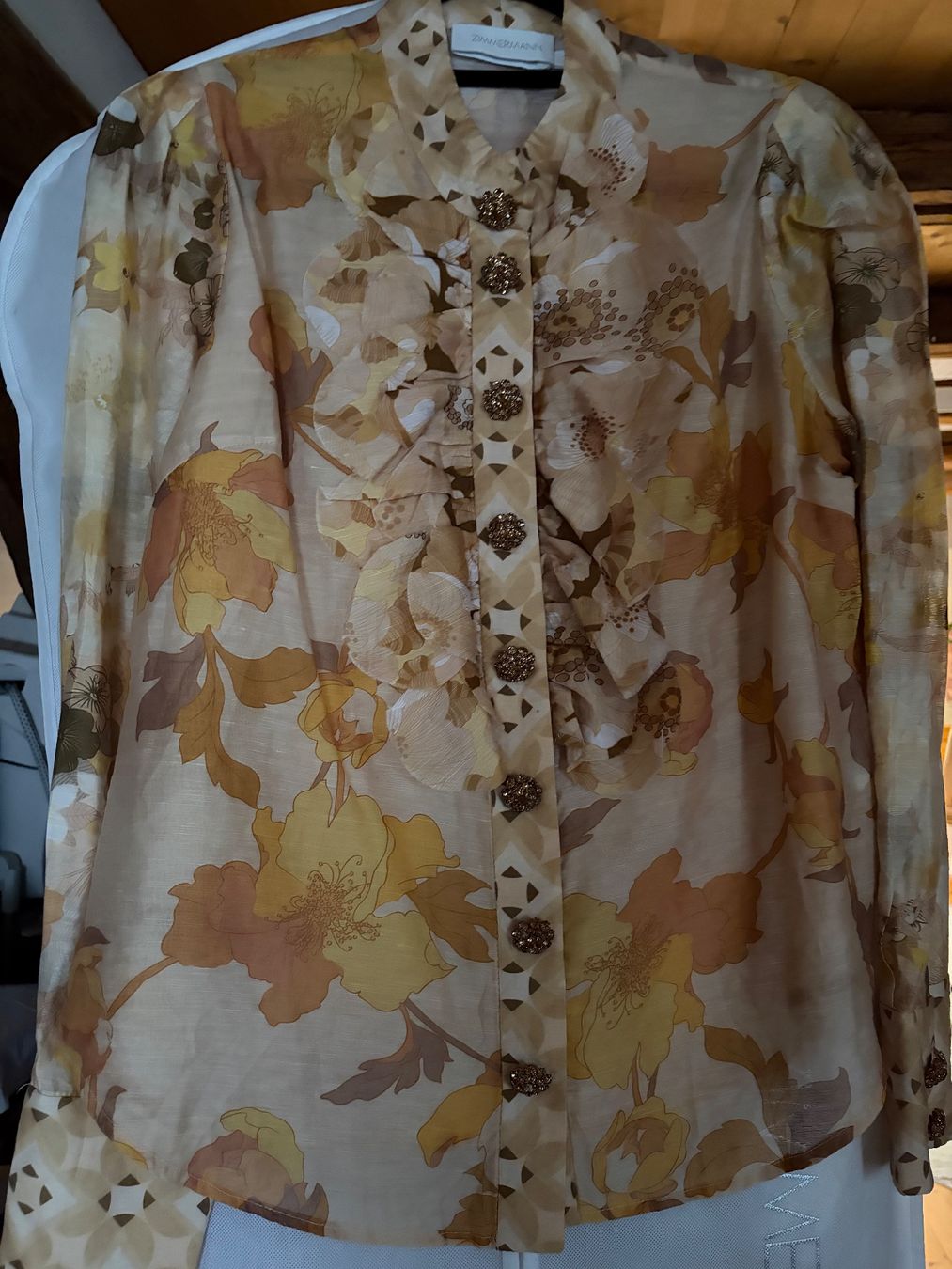 Camicette: Silk Linen Embellished Blouse – Usato da St.Josefen venduto da lop_lh8d 2