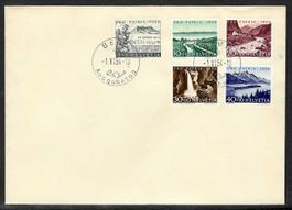 1954, B66-70 Serie auf unadressiertem FDC, deutsch (15136)