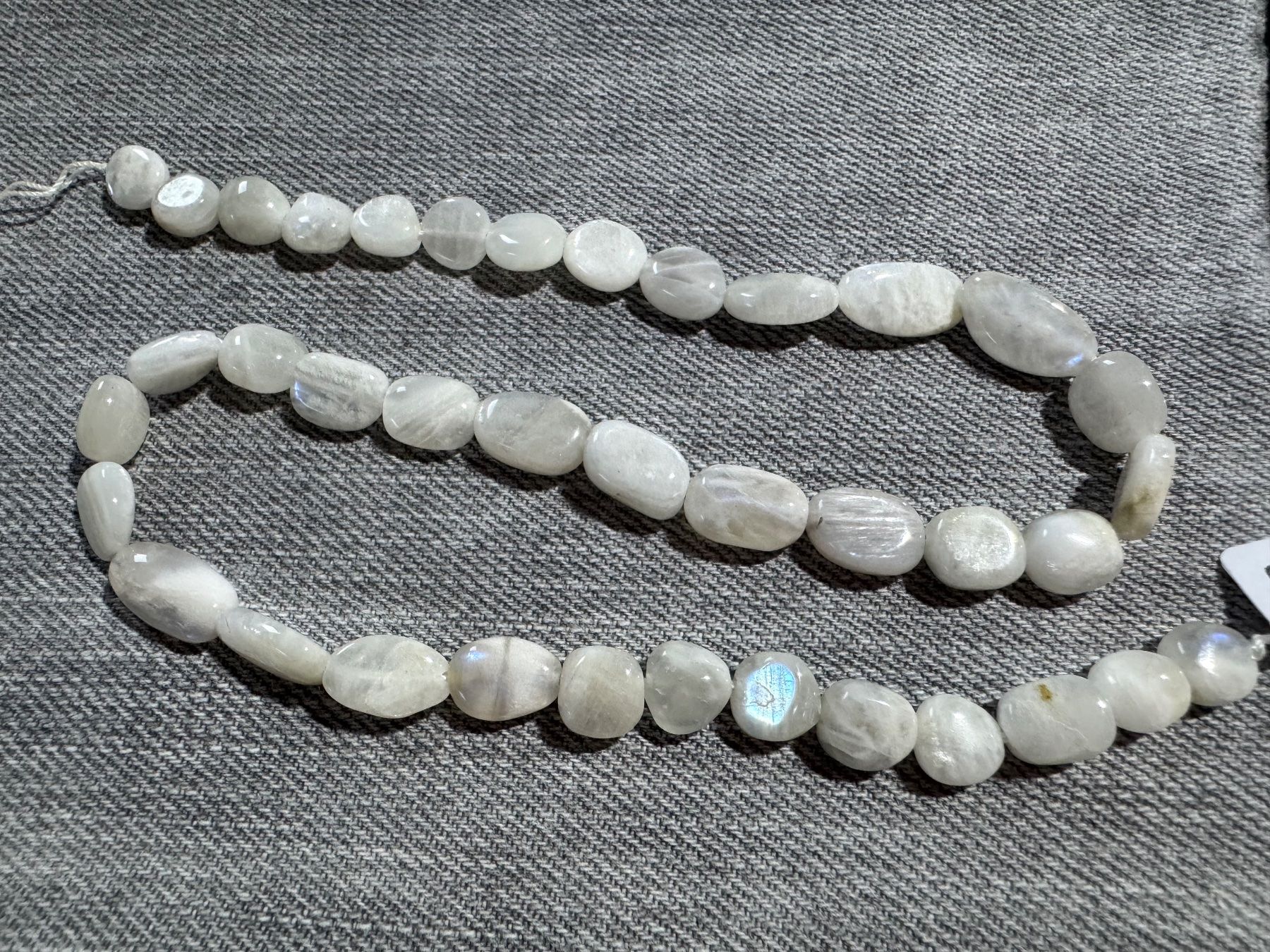 Catenine: exclusiver Mondstein wunderschön,   Strang 40cm TOP !!! – Nuovo e nell'imballaggio originale da Leuggern venduto da gemshow 6