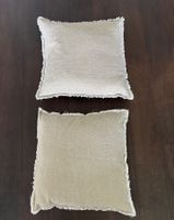 Kissenhülle Baumwolle beige 2er Set 40x40 cm mit Füllung