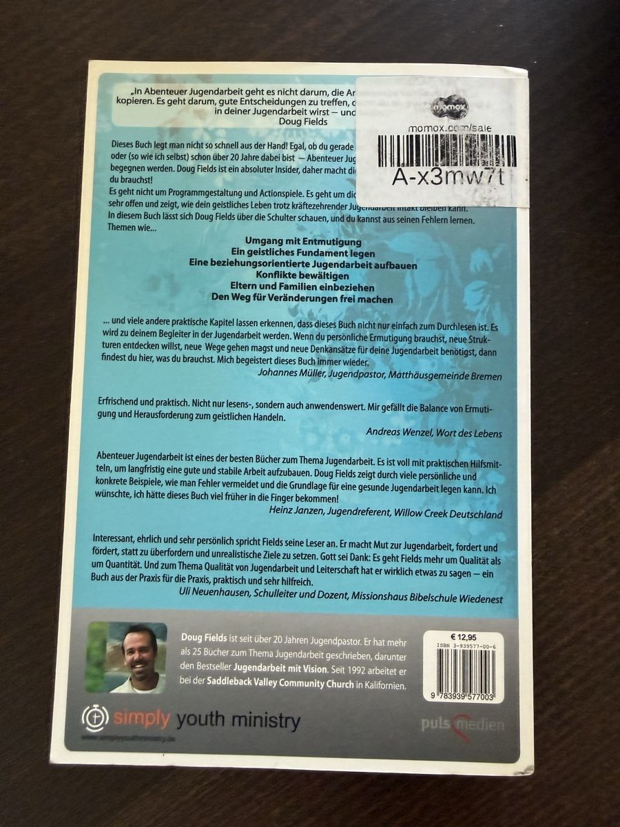 Livres: Doug Fields Abenteuer Jugendarbeit Buch – D'occasion à Liestal par Olivia_W 1