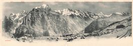 Mürren BE Winterpanorama mit Blick auf Eiger Doppelpostkarte
