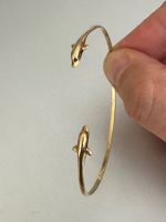 Vintage 14K Gold Armband mit doppelten Delfinen
