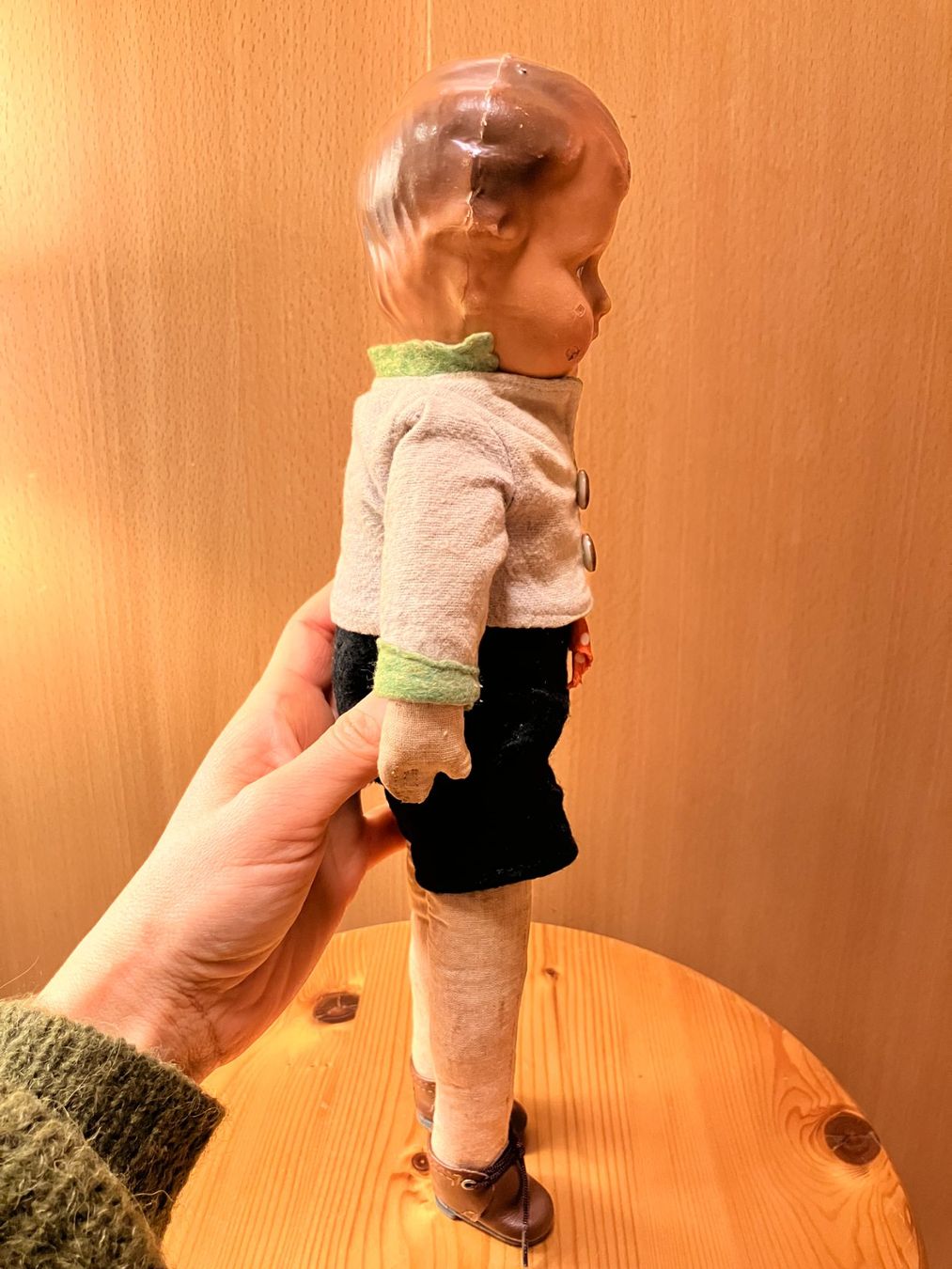 Bambole: Puppe: Junge, mit Stoffkörper, Sonnenberg, ca. 80 Jahre alt – Usato da Zürich venduto da ancillaschmidhauser 5