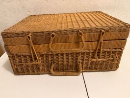 Vintage Picknick-Korb / Koffer  - Weide geflochten