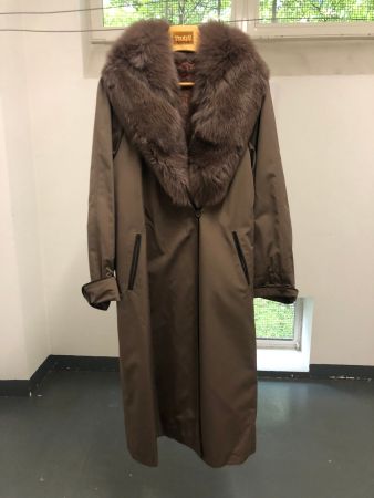 Manteau pelisse chic intérieur castorette et renard.