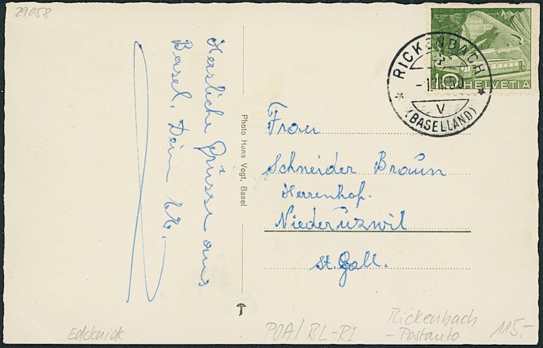 Cartes postales: BL Rickenbach - Postauto – D'occasion à Schindellegi par dolpitz 1