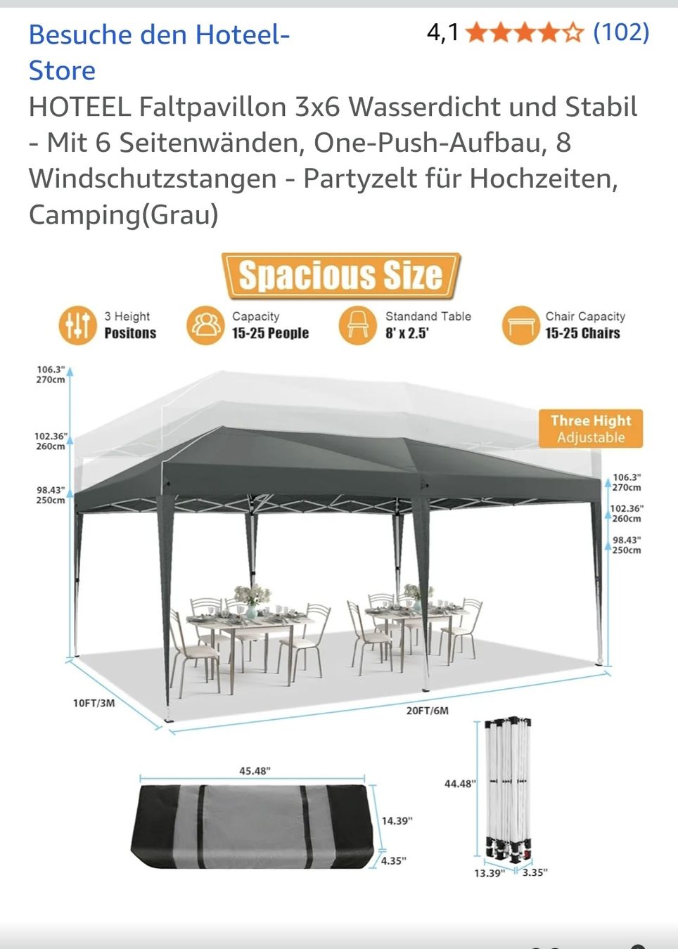 Tende & Padiglioni: Neuer Pavillon 6×3m – Nuovo (secondo la descrizione) da Münchenbuchsee venduto da Didiwinter 6