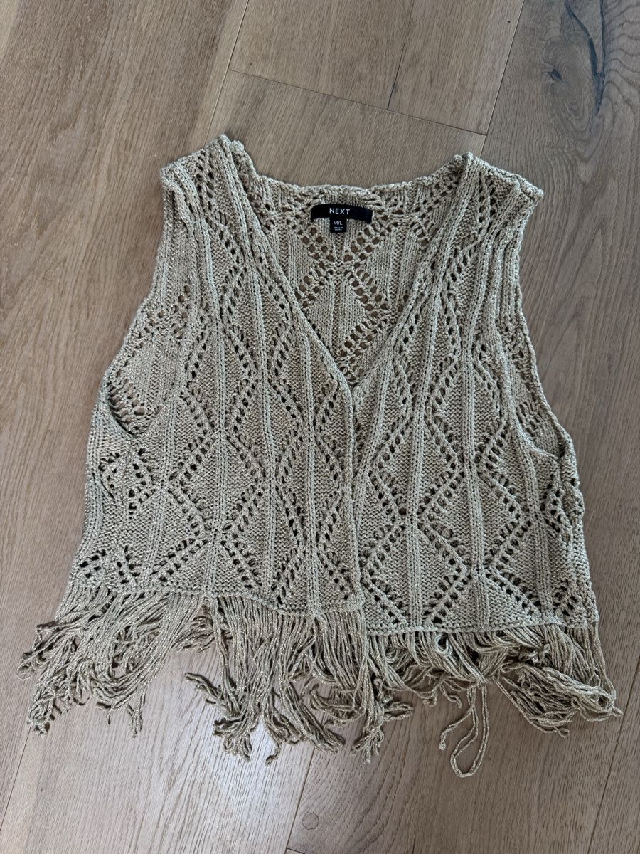 Next Top: Next Top Fransen Weste, Grösse M/L, Gold metallic – Nuovo (secondo la descrizione) da Winkel venduto da Schorley