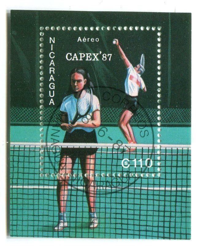 Alle Briefmarken: Block "Tennis". Nikaragua. – Neu und originalverpackt aus Basel von Butsch5
