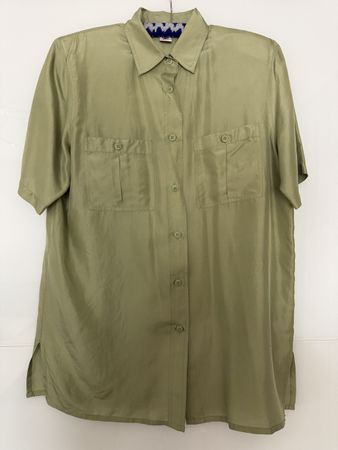 100%Seidenbluse von C&A in Khaki in der Gr. 38