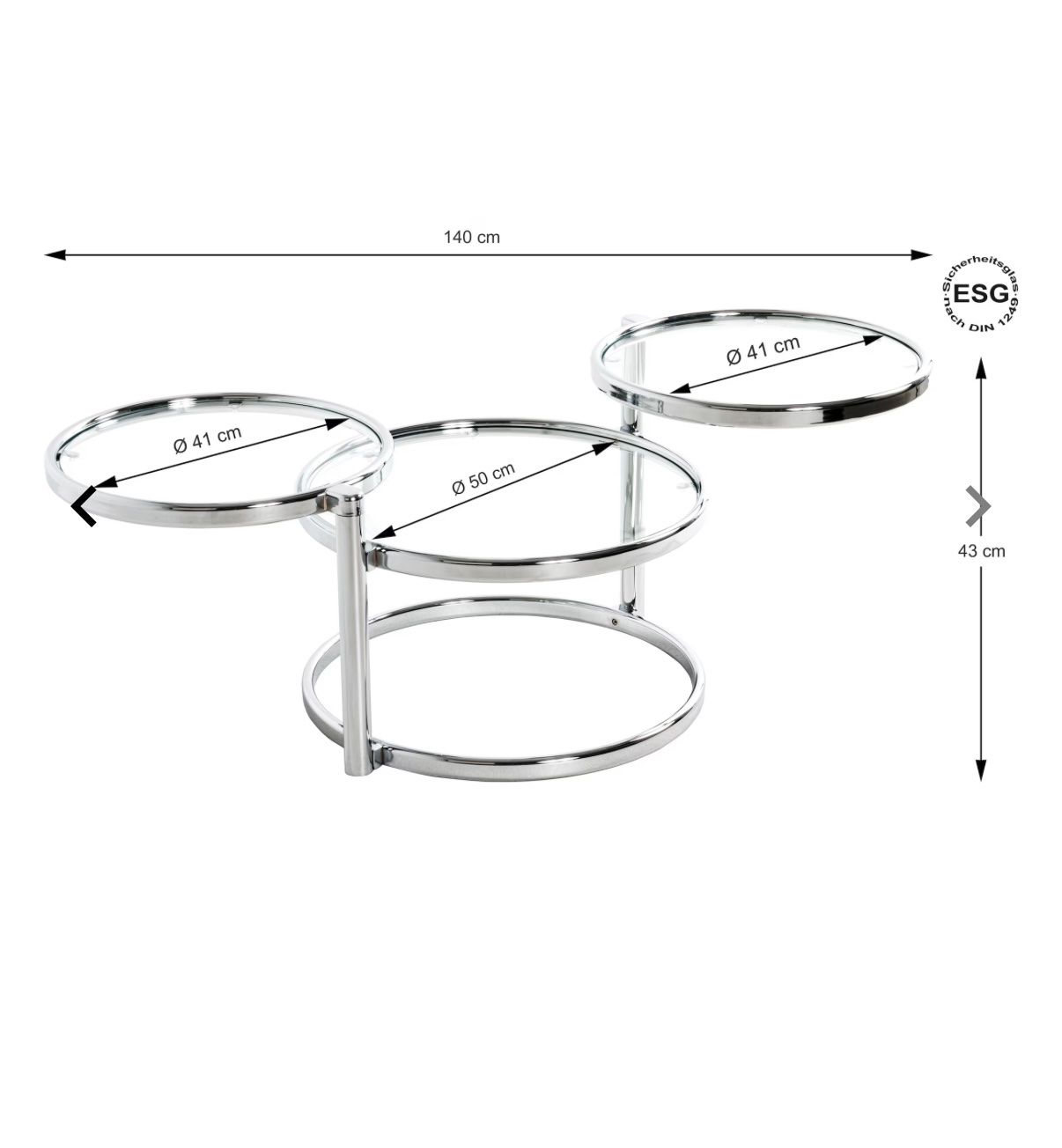 Tavoli: Couchtisch Glas mit Chrome – Usato da St. Gallen venduto da sarah0004 2