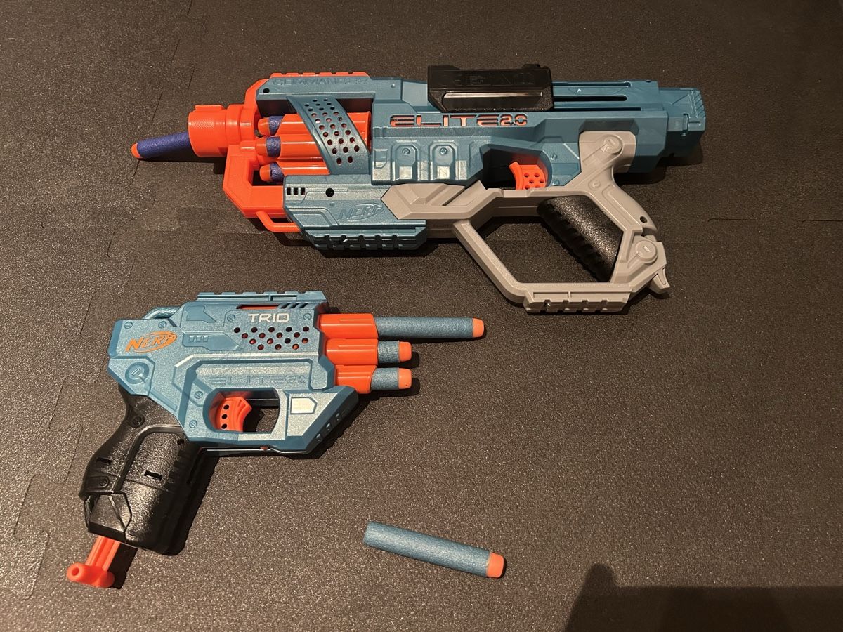 Nerf Giocattoli: NERF Elite 2.0 Commander RD-6 + Trio TD-3 Blaster mit Darts – Nuovo (secondo la descrizione) da Neuheim venduto da 11butzero 3