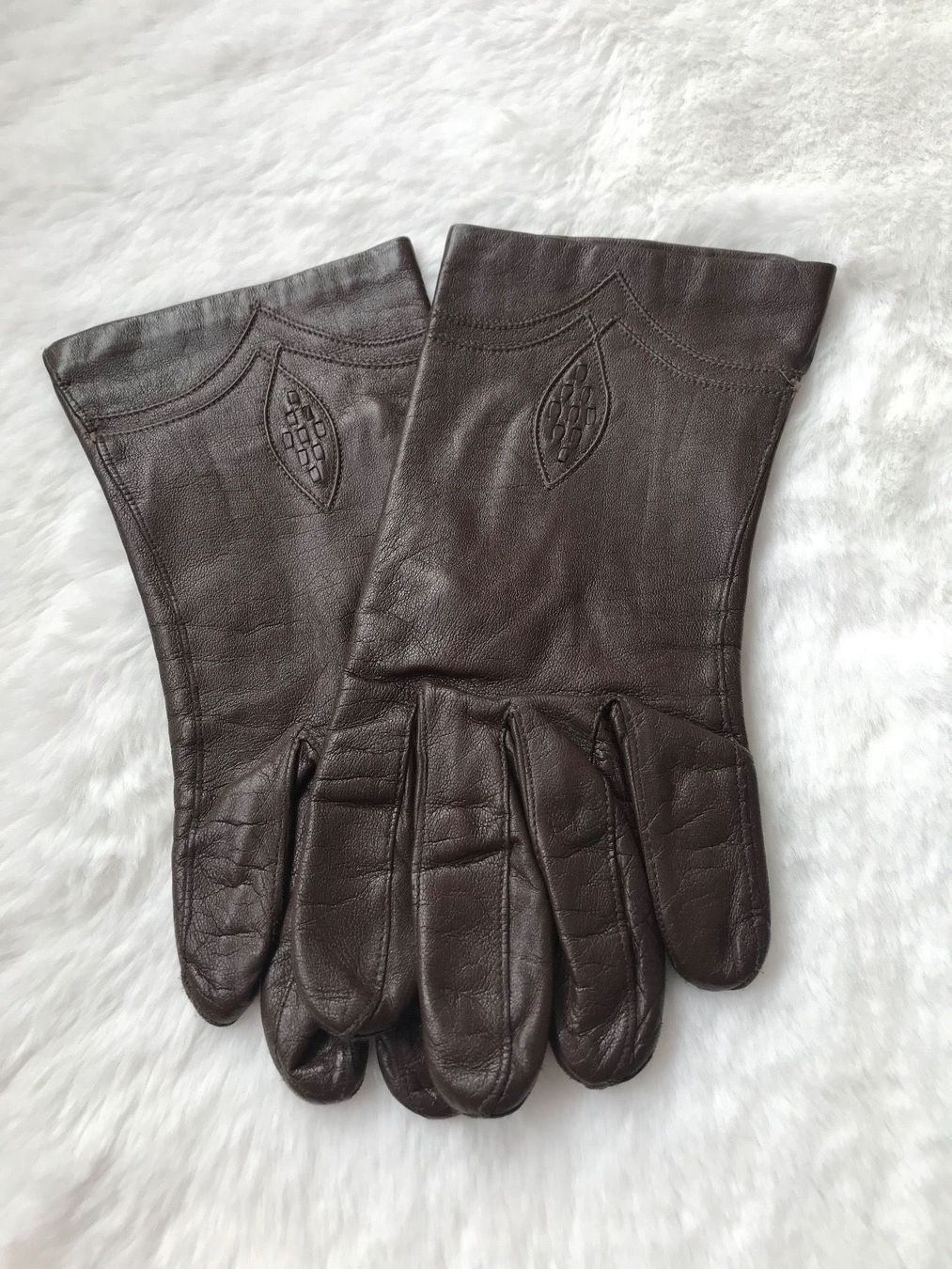 Guanti & manicotti: Lederhandschuhe Damen braun Gr.7.5 – Usato da Wädenswil venduto da JJ15