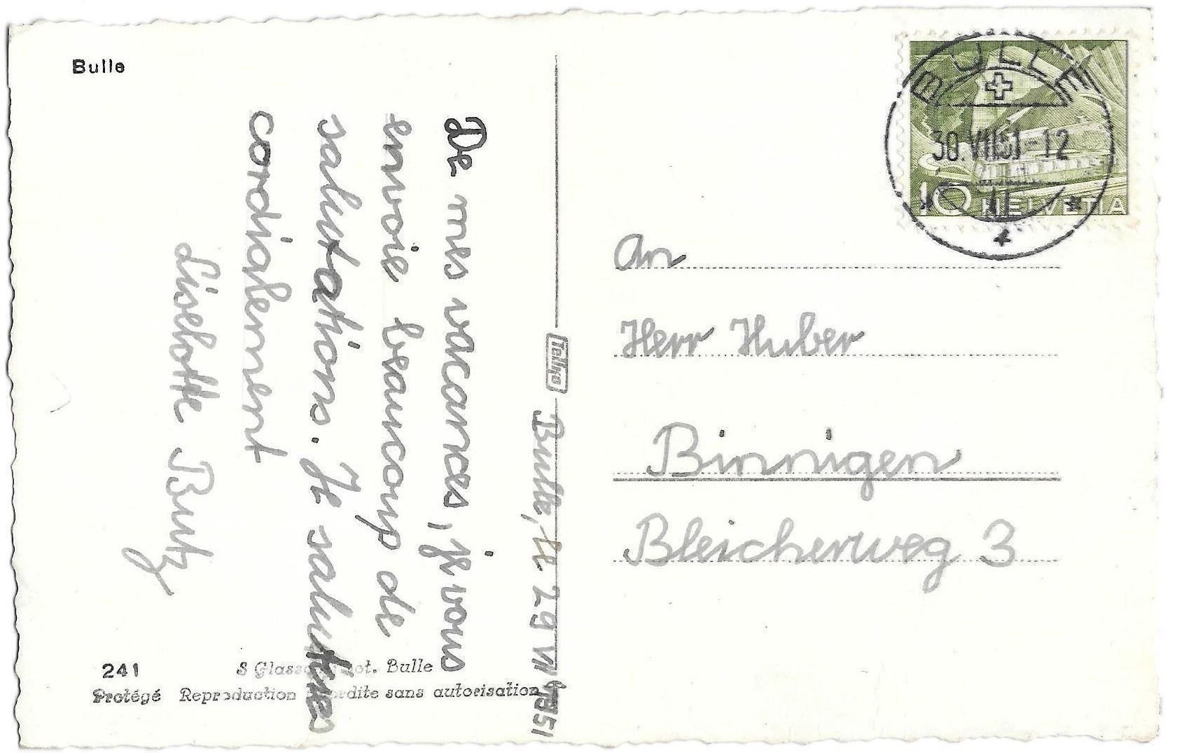 Cartes postales: Bulle Teilansicht – D'occasion à Olten par clotaldi 1