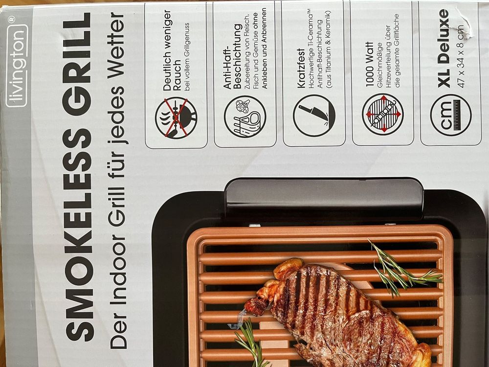 Livington Smokeless Grill XL Deluxe Tischgrill Kaufen auf Ricardo