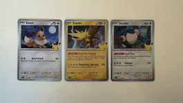 Eevee Snorlax Zapdos 30 Anniversary NM Bundle