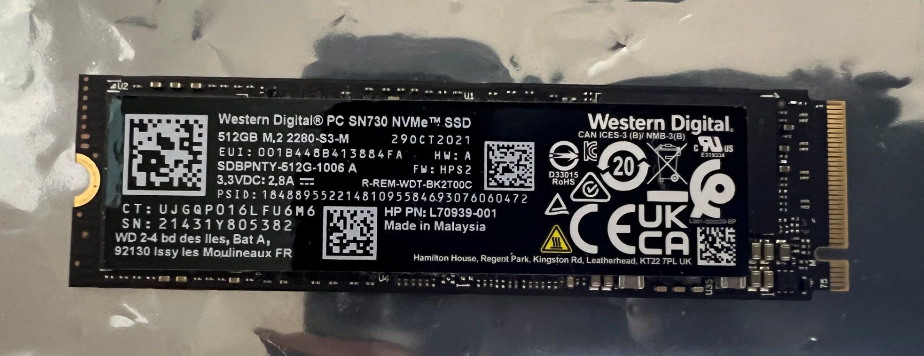 Western Digital Disques durs: Western Digital SSD M.2 512GB – D'occasion à Horgen par Lady_Wendy