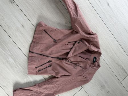 Veste simili cuir rose