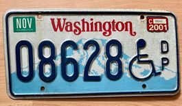 Washington Nummernschild 08628, Jahr 2001