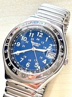 Swatch Uhr Herren Armbanduhr Edelstahl blau guter Zustand