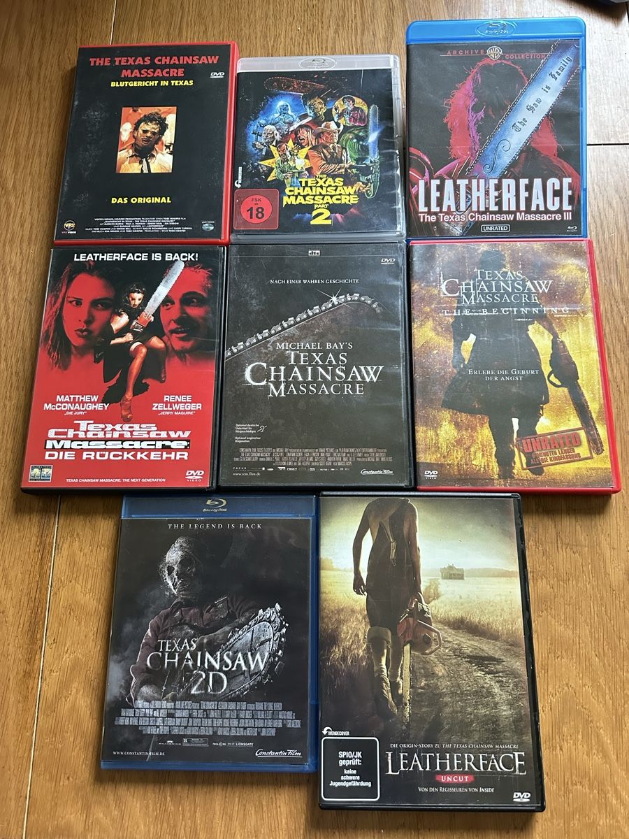 Tutti i DVDs: Texas Chainsaw Massacre 1-8 DVD, Bluray – Usato da Benken ZH venduto da Audi-erich