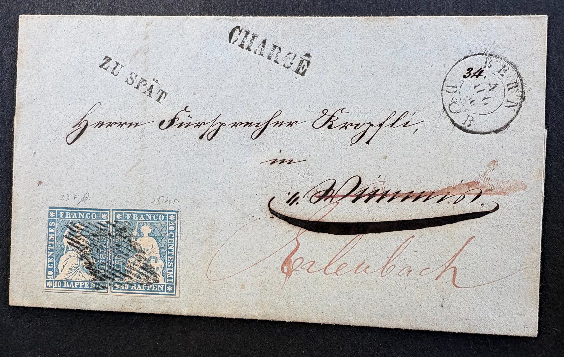 Tutti i francobolli: BRIEF SCHWEIZ 1854/62 MIT ATTEST – Usato da Ostermundigen venduto da Heavenmaus75