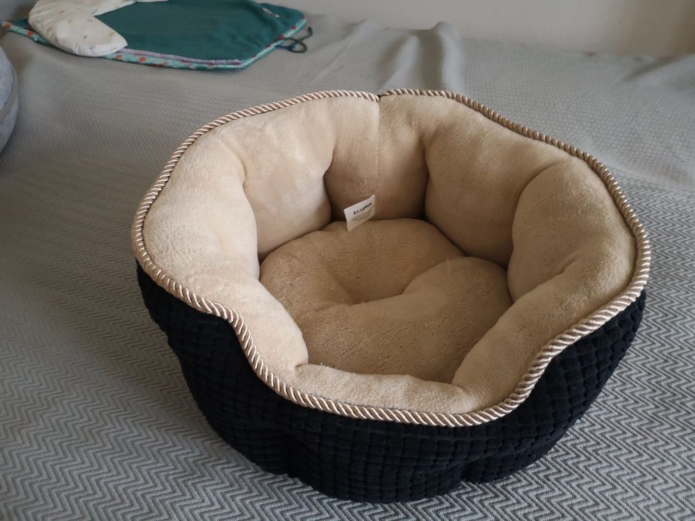 Rosewood Kuschelbett Für Hunde – Weiches Plüschbett, 64 Cm, Grau/cremeweiß, Waschbar