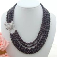 Lua Granat Halskette Perle 46cm Collier Noeud Grenat Garnet