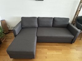 Ecksofa mit Schlaffunktion und Bettkasten grau gebraucht