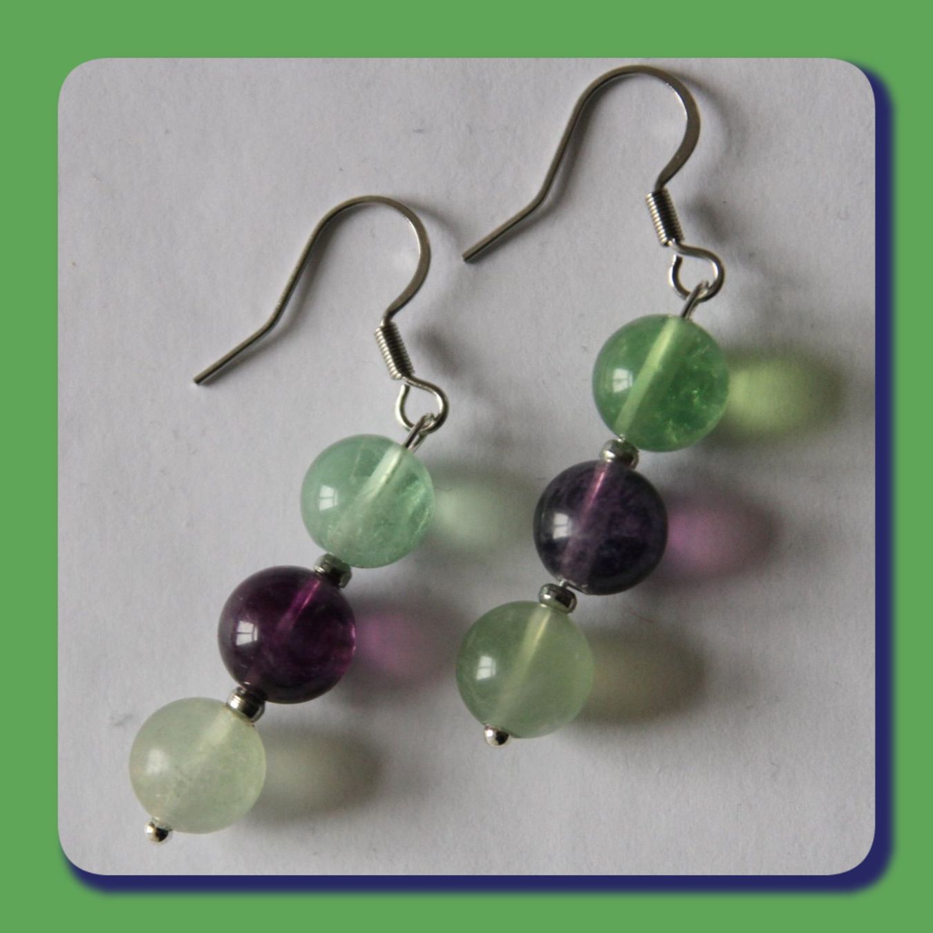Orecchini pendenti & Orecchini a lobo: NEU: Fluorit Edelstahl Ohrringe Schmuck – Nuovo (secondo la descrizione) da Matten b. Interl venduto da Edelsteingalerie