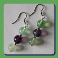 NEU: Fluorit Edelstahl Ohrringe Schmuck