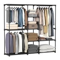 Stoffkleiderschrank Kleiderständer 2 Fächer 182x43x182cm