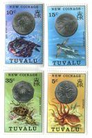 Briefmarken "Krabben, Schildkröten, Fische". Tuvalu