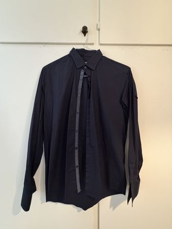 Camicia Uomo TG 41 blu cotone 95% 5% elastan nuova