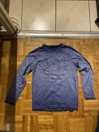 T-shirt manches longues NewYork Boys 140 bleu stylé cool