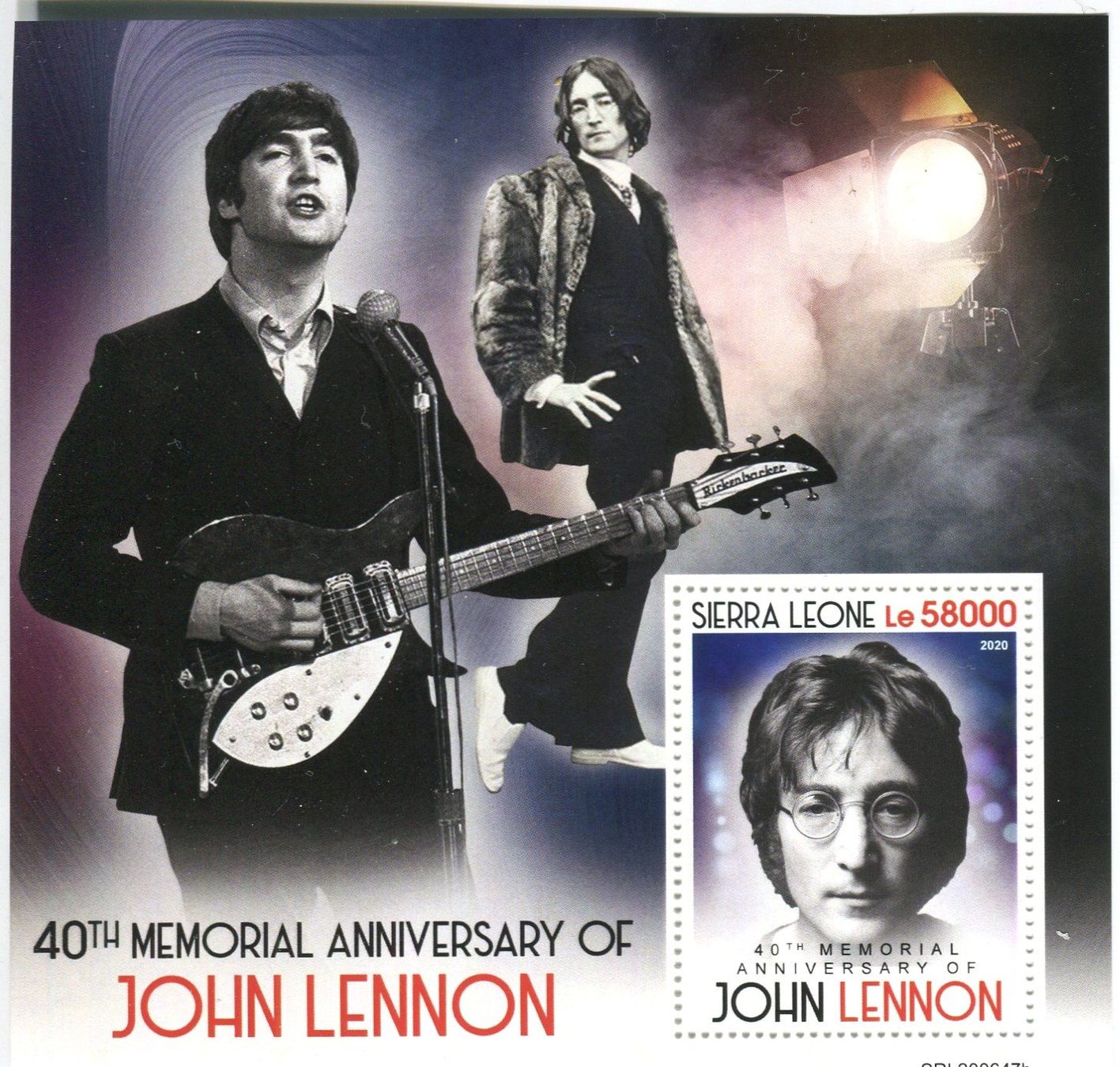 Tutti i francobolli: Block "The Beatles. John Lennon". Sierra Leone – Nuovo e nell'imballaggio originale da Basel venduto da Butsch5