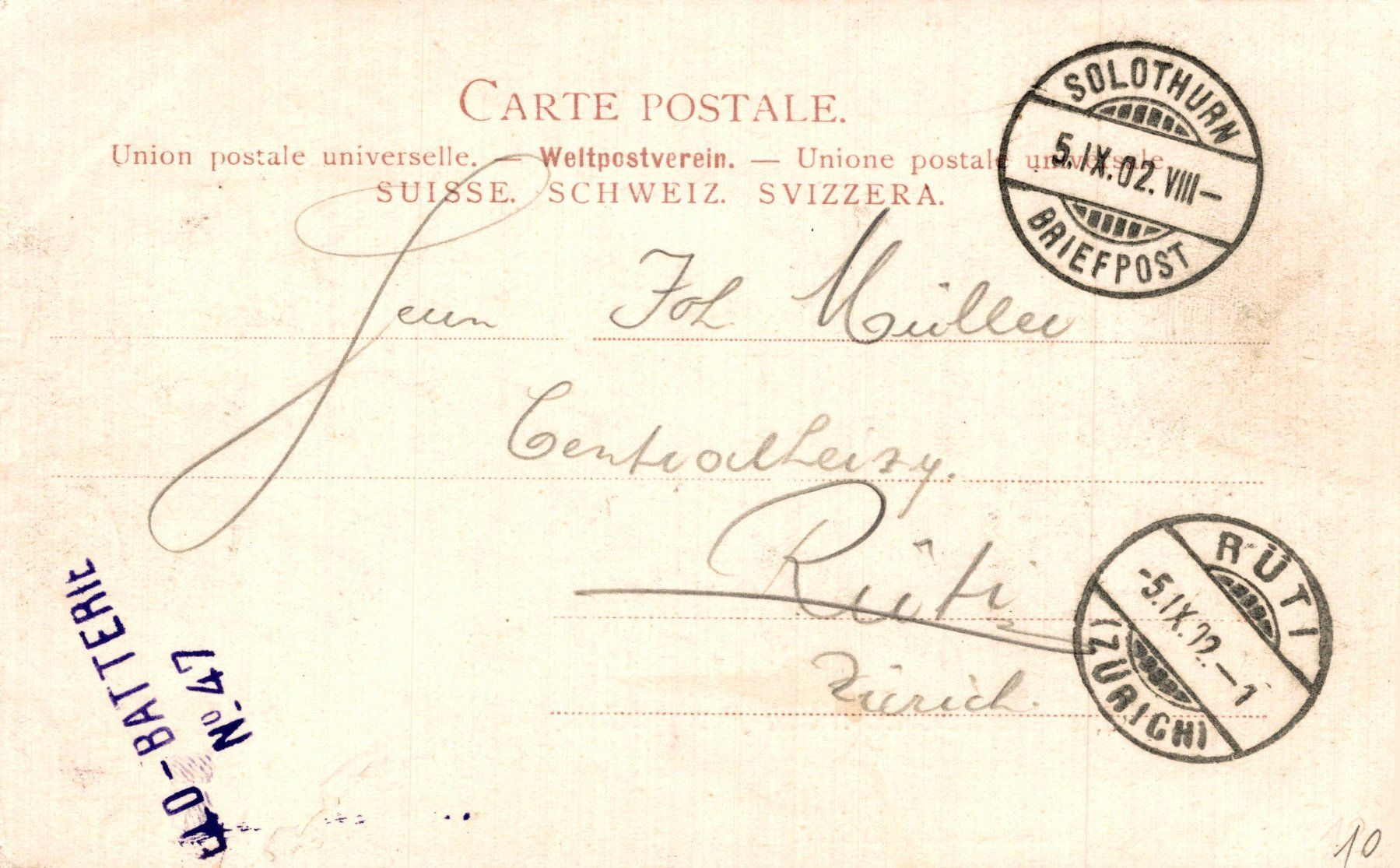 Cartoline postali: Gruss aus Solothurn mit Postgebäude – Usato da Bronschhofen venduto da Astore 1