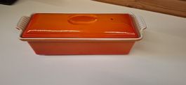 Le Creuset Auflaufformrechteckig Orange Keramik mit Deckel