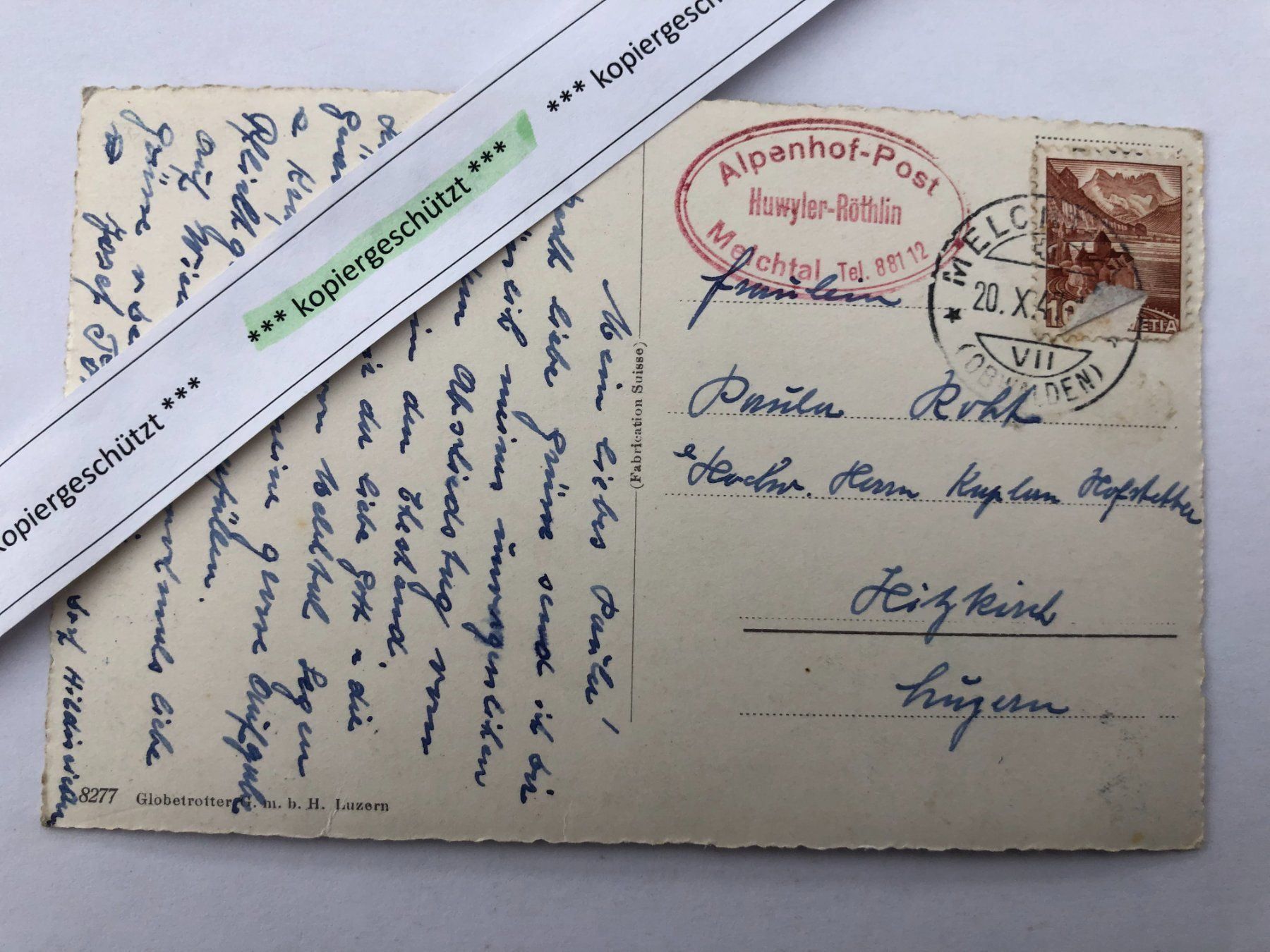 Cartoline postali: 20.10.1947 Melchtal Alpenhof-Post alt AK – Usato da Hefenhofen venduto da Bierinder 1