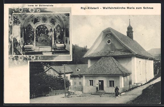 Cartoline postali: Rigi-Klösterli, Wallfahrtskirche Maria  – Usato da Berlin venduto da bartko-reher