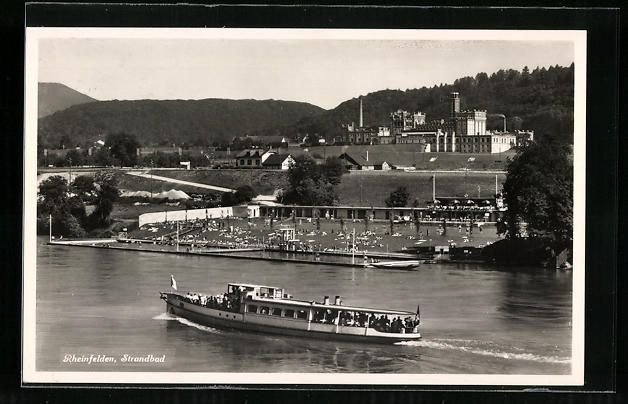 Cartoline postali: AK Rheinfelden, Dampfer am Strandbad – Usato da Berlin venduto da bartko-reher